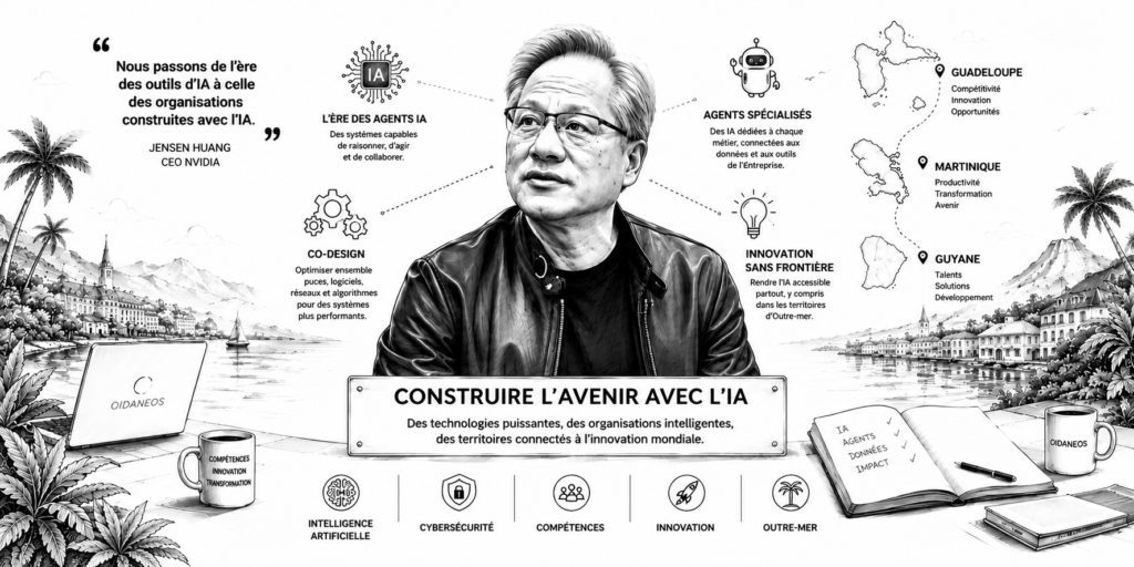 Jensen Huang présentant l’avenir des agents IA et leur transformation des entreprises